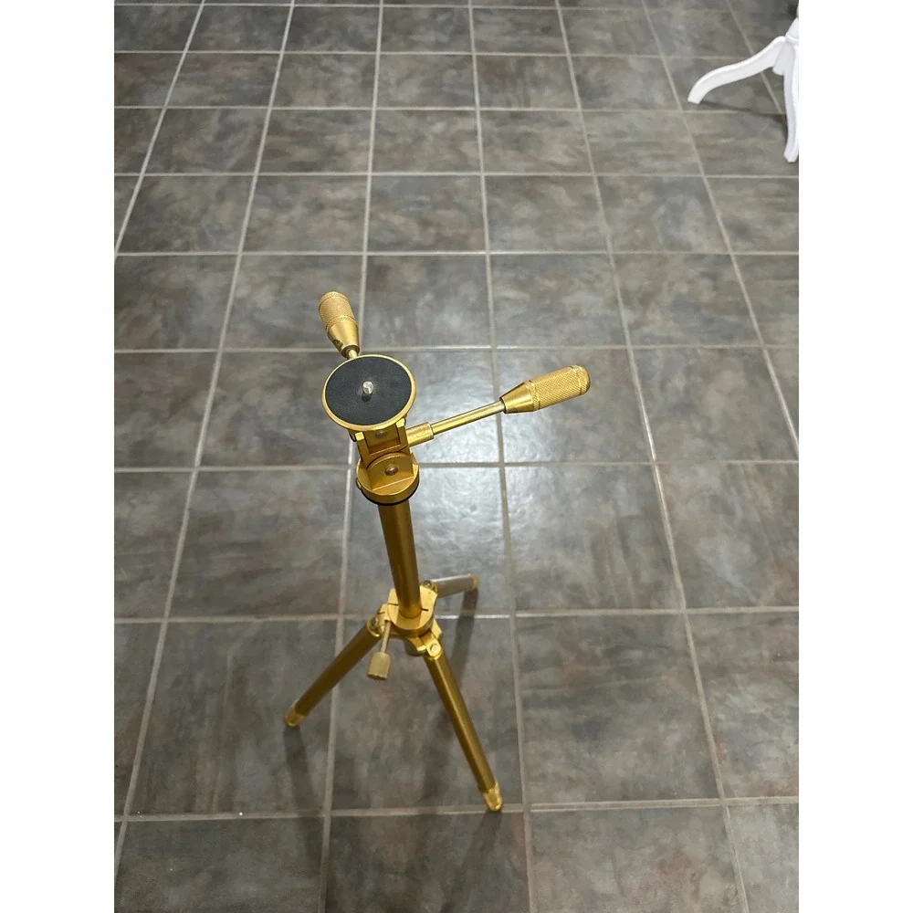 Vintage Gold Tiltall Junior Tripod by Uniphot Corp Made in USA Camera Stand